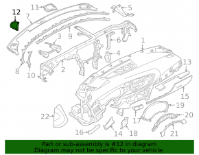 Накладка торпеды верхняя под динамик левая Audi A6 C7 12-18 черная