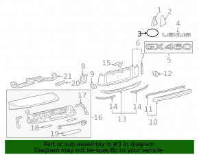 Эмблема решетки радиатора grill Lexus RX350 10-12 черная простая
