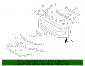 Нижняя решетка переднего бампера левая Ford Mustang mk6 18-23 рест