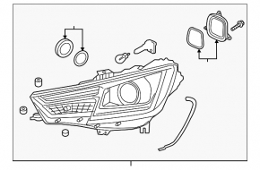 Фара передня ліва в зборі Audi A4 B9 17-19 ксенон+LED