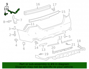 Крепление заднего бампера правое Toyota Camry v70 18-24