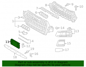 Площадка номерного знака передняя Audi Q7 16-19