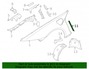 Уплотнитель крыла дверь-крыло правый BMW i8 13-20 Fender & mounting,