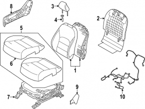 Пассажирское сидение Infiniti QX50 19-22 с airbag, электро, подогрев, кожа бежевая