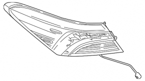 Ліхтар зовнішній лівий крило Toyota Camry v70 18-18 Japan built, темний