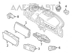 Кнопка открытия двери багажника салонная Volvo XC90 16-22 черная