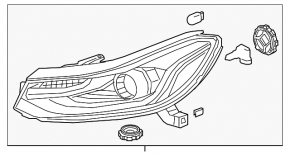 Фара передняя правая Chevrolet Trax 17-22 галоген + LED DRL