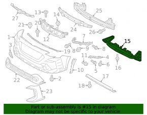 Крепление переднего бампера центральное Subaru Outback 23-25