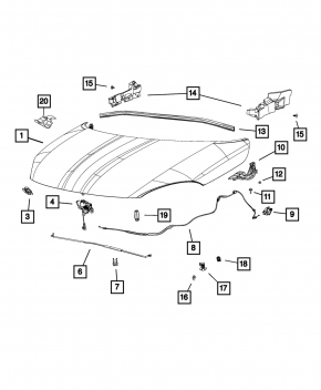Капот голый Fiat 500X 16-22