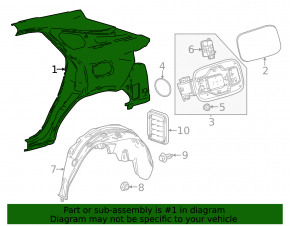 Крыло заднее правое Lexus RX 23-25 Canada built