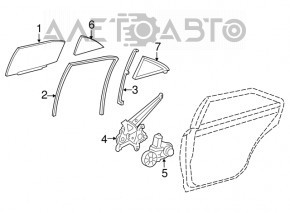 Стекло двери треугольник с уплотнителем заднее левое Toyota Camry v55 15-17 usa царапины