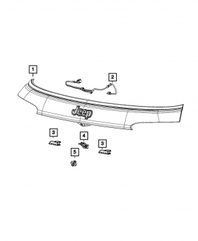 Проводка подсветки номера двери багажника Jeep Compass 22-26