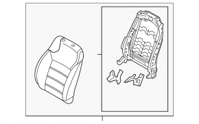 Пасажирське сидіння Kia Sorento 16-17 без airbag, механічне, тканина чорна