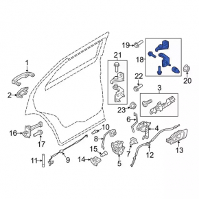 Петля двери верхняя задняя левая Ford Fusion mk5 13-20