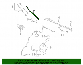Поводок дворника левый Mitsubishi Galant 04-12