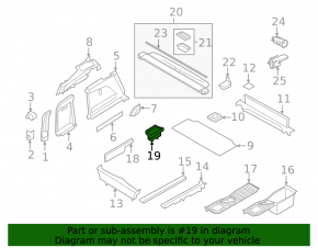 Бокс багажника правый BMW X5 F15 14-18 черный