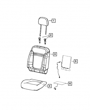 Водительское сидение Jeep Renegade 19-22 с airbag, электрическое, подогрев, кожа черная с красной строчкой, Trailhawk