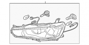 Фара передняя левая Mitsubishi Lancer 10-17