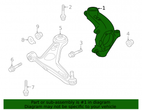 Цапфа передняя левая Nissan Rogue 21-26 us built