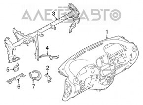 Торпедо передняя панель без AIRBAG Nissan Versa 12-19 черн, царапины