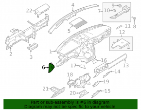Накладка передней панели боковая левая Ford Mustang mk6 15-23 черная