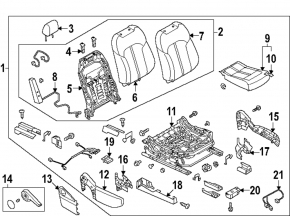 Підголовник пасажирського сидіння Mazda CX-90 24-26 шкіра чорна