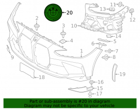 Эмблема переднего бампера BMW 2 G42 22-26 M2