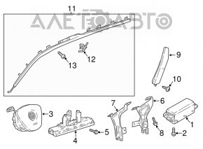 Подушка безпеки airbag в кермо водійська VW Tiguan 18-21 чорна