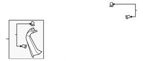Обшивка двери багажника правая Lincoln MKC 15-19 темно-коричневая, сломана направаяляйка и крепление