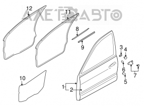 Уплотнитель двери передней левой Mitsubishi Galant 04-12