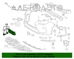 Площадка под номер переднего бампера Lexus RX350 RX450h 16-22