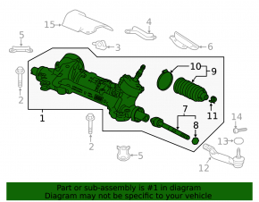 Рейка рулевая Honda Accord 18-20 hybrid, без тяг