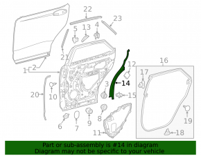 Накладка двери внутренняя задняя левая Lexus RX350L RX450hL 18-22 long с уплотнителем