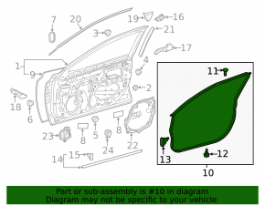 Уплотнитель двери передней правой Toyota Camry v70 18-24