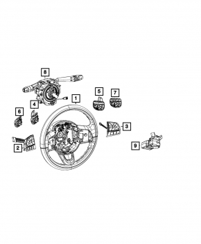Кнопки управления на руле правые Fiat 500X 16-18