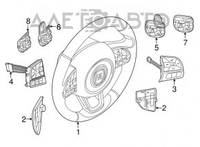 Кнопки управления на руле правые Fiat 500X 16-18