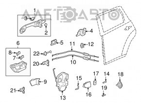Замок двери задней правой Acura MDX 07-13
