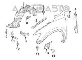 Кронштейн крила передній правий Mazda 3 14-18 BM