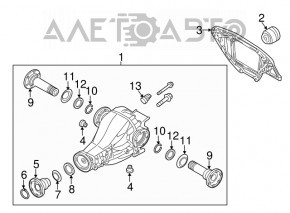 Задній диференціал редуктор Audi A6 C7 12-18 103к, без фланця, не фіксується фланець