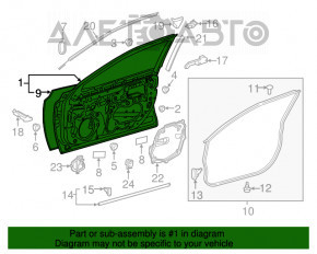 Дверь голая передняя левая Toyota Camry v70 18-24 тычка