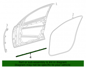 Уплотнитель двери передней правой Mercedes W167 GLE 350 450 20-26 нижний