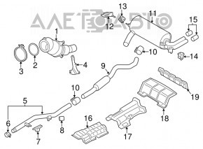 Кронштейн выпускной трассы передний BMW F30 12-18 rwd N20