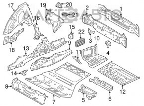 Задняя панель BMW X3 G01 18-24 2 части, на кузове, серебро