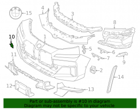 Заглушка буксирировочного крюка переднего бампера BMW 7 G70 23-26