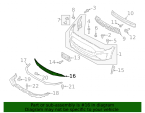 Нижняя решетка переднего бампера Ford Mustang mk6 18-23 рест