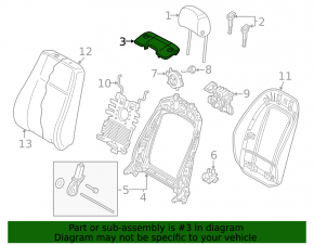 Накладка верху спинки сидіння водія Audi A4 B9 17-25 чорна