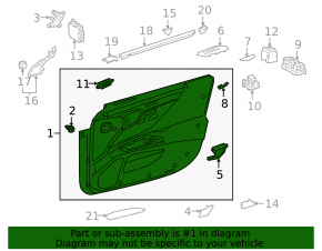 Обшивка двери карточка передняя правая Lexus ES 19-23 кожа черная