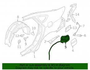 Лючок бензобака с корпусом Ford Fusion mk5 13-20 под замок, надорван уплотнитель