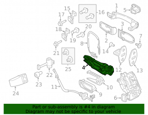 Механизм ручки двери задней правой VW Golf 15-21 5d