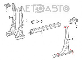 Стойка кузова центральная левая Lexus RX350 RX450h 10-15